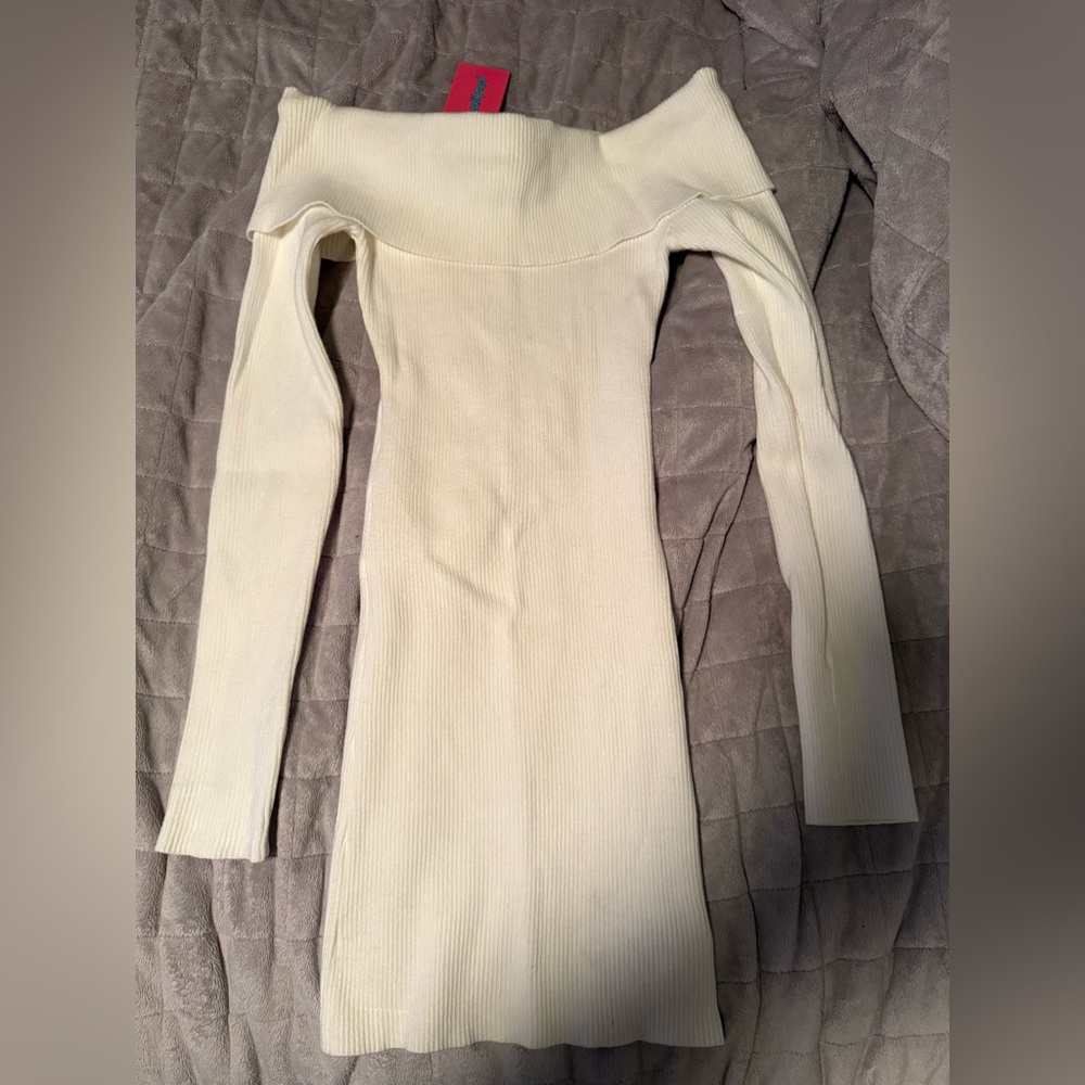 Edikted Cream Ribbed Knit Top - Picture 4 of 4